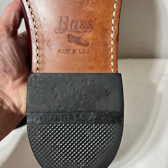 Bass Weejuns Loafers Men Shoes Burgundy Leather Tassel Preppy Office Casual 11D - Picture 9 of 9